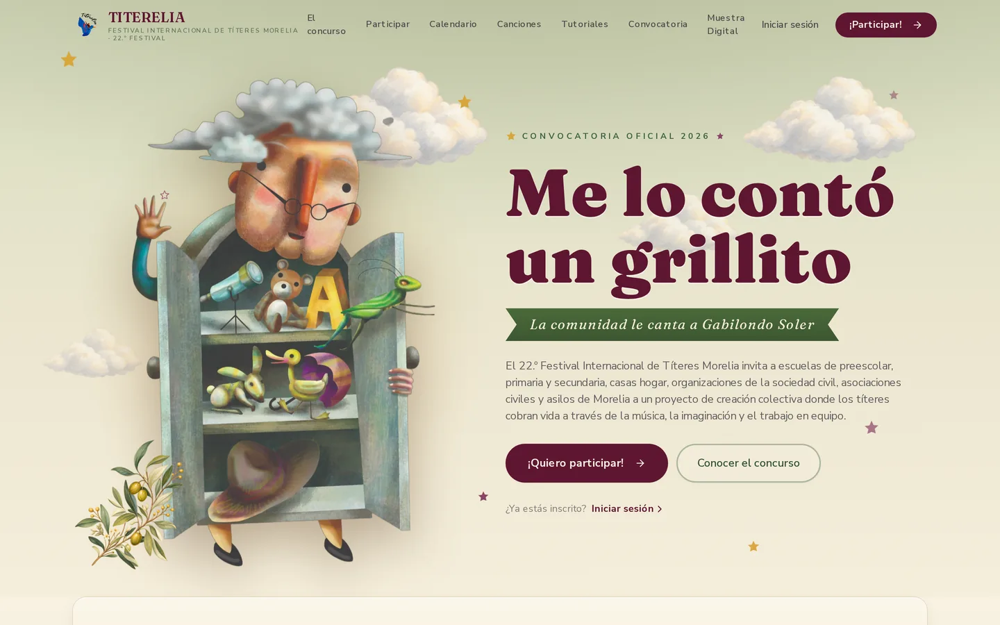 Me lo contó un grillito — TITERELIA 2026 - escritorio